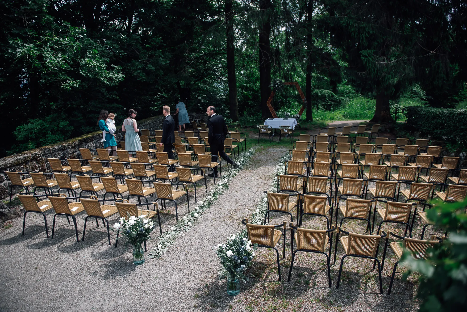 Zeremoniebereich für die Hochzeit von E und E bei den Herkulesterrassen in Kassel