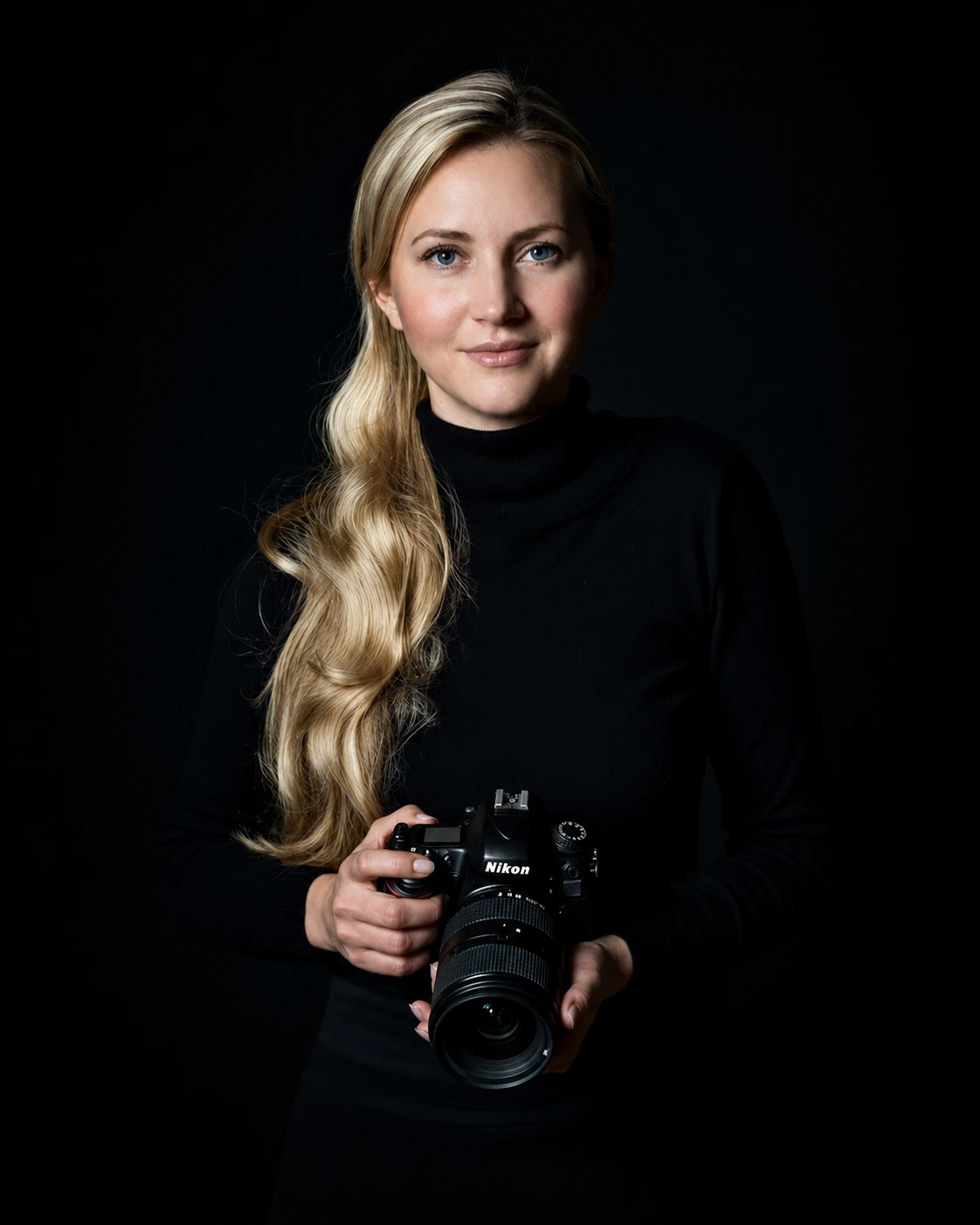 Portrait von Natalia Tschischik mit Kamera