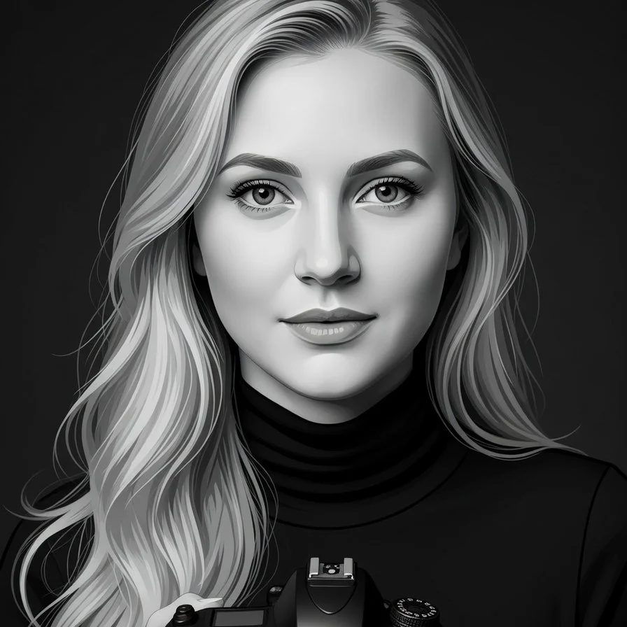 Ein warmes, professionelles Portrait von Natalia Tschischik in einer weichen Leinenbluse