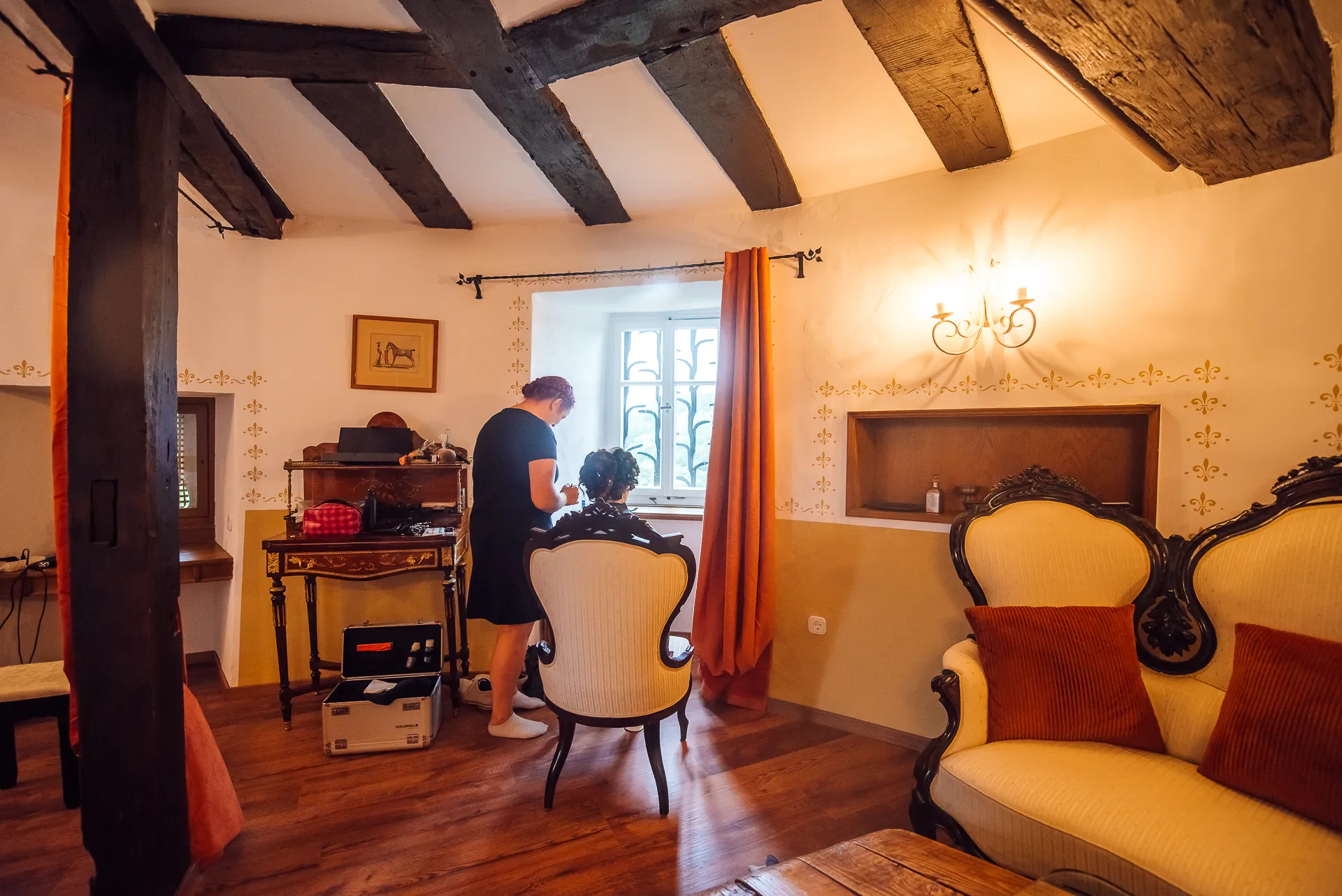 Brautschuhe und Accessoires — Detailaufnahme Hochzeit Dornröschenschloss