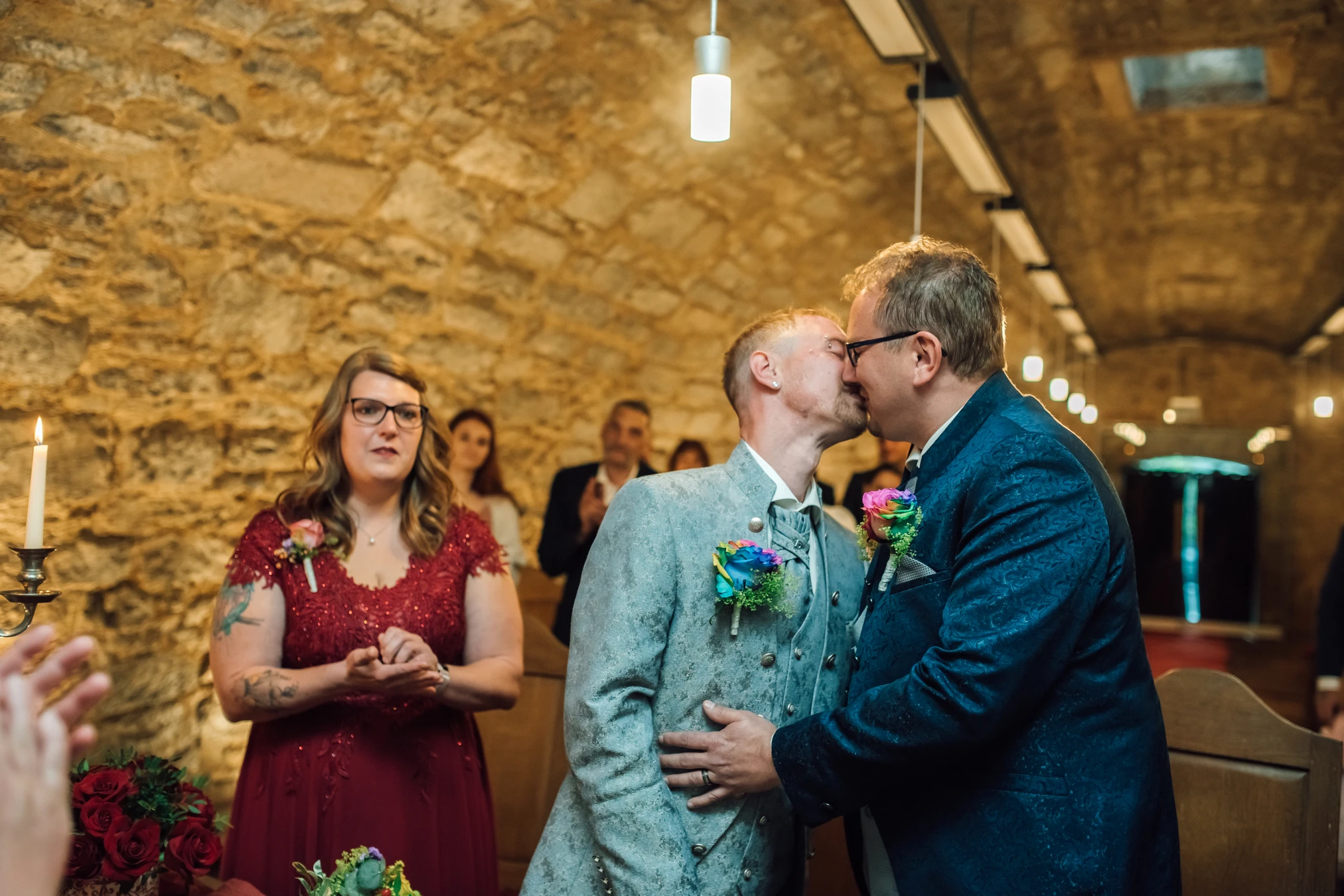 Glückliches Brautpaar — S. & G. frisch getraut