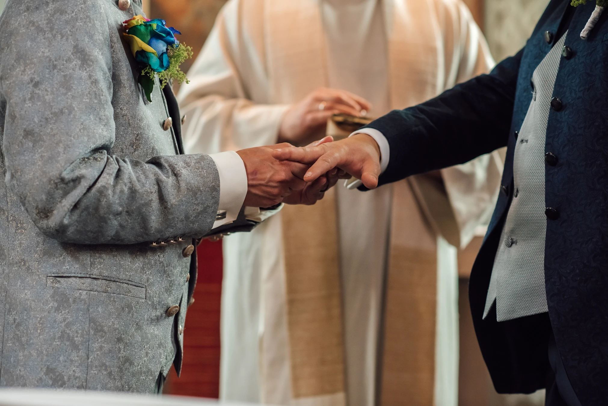 Fröhliche Stimmung beim Sektempfang — Hochzeit Göttingen
